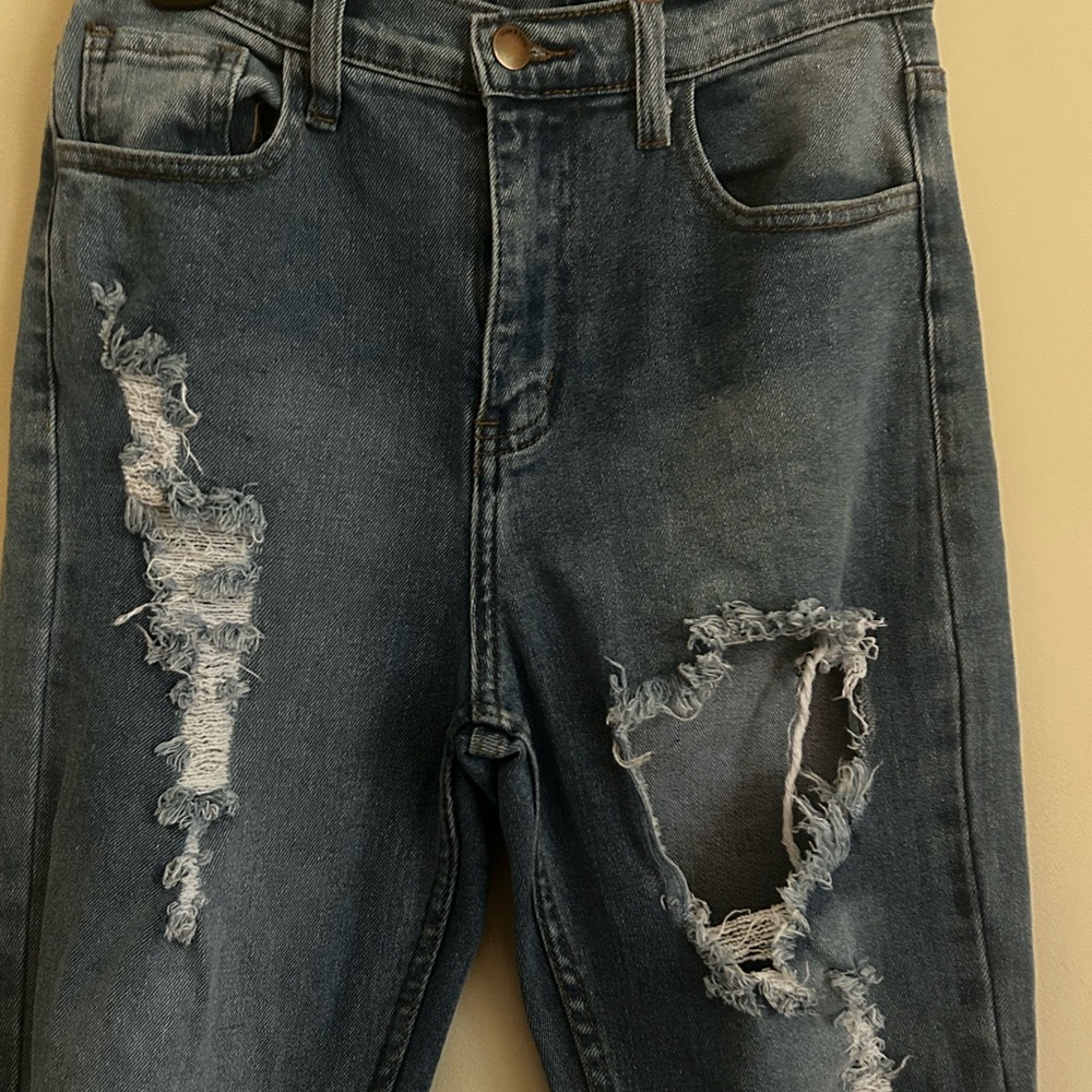 Vibe & Rant Brand Distressed Skinny Jeans